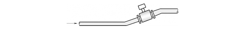 Figure 2-14 Installing the cable at the rise of the pipe