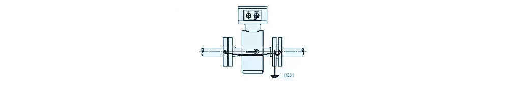 Grounding diagram of a sensor installed on a metal pipe